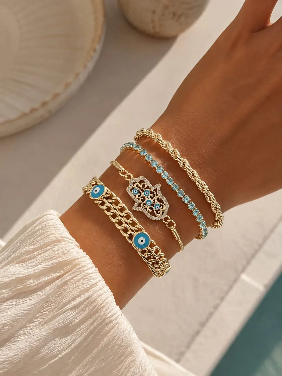 Evil Eye Curb Link Bracelet