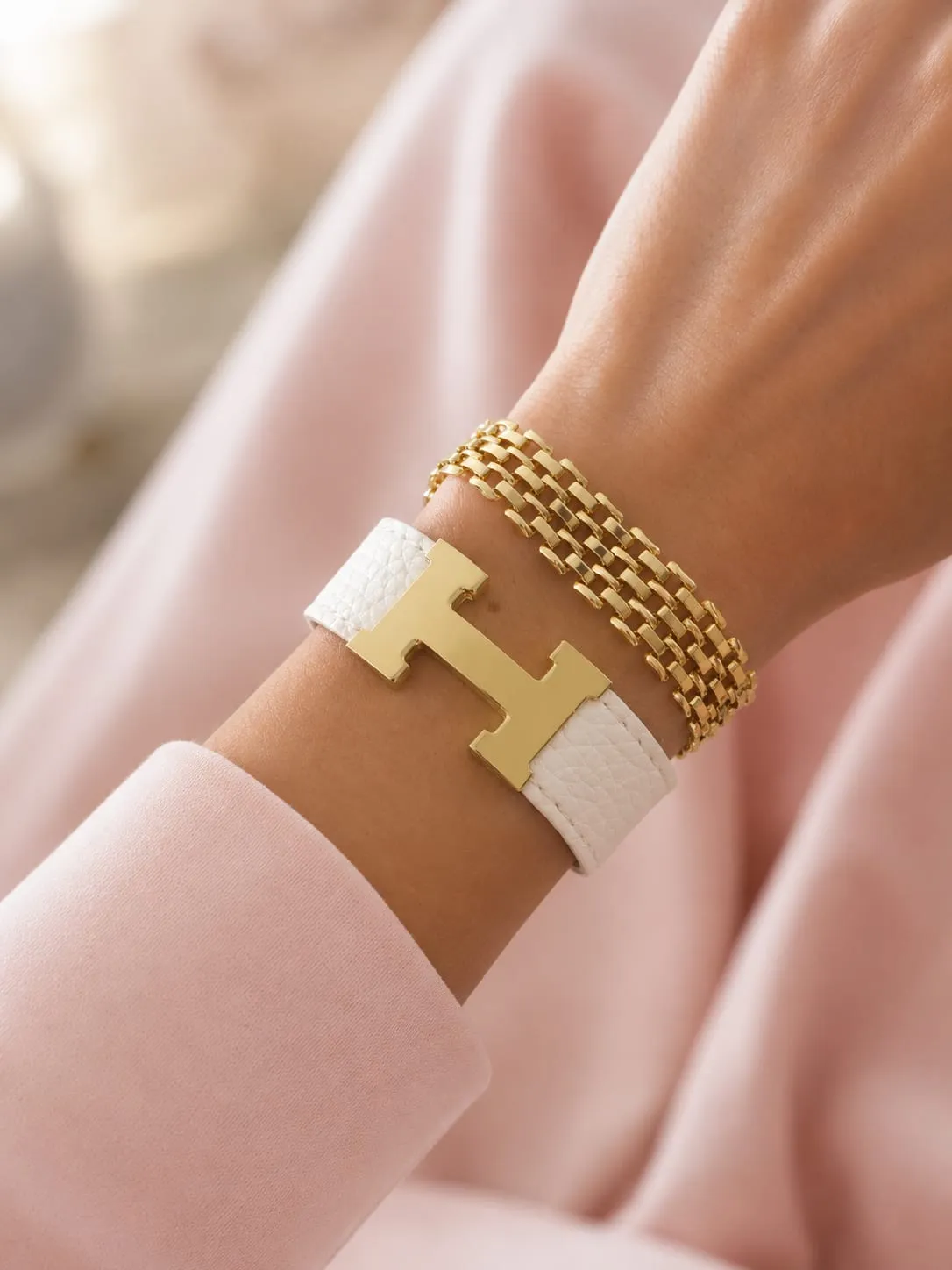 Hermes Leather Bracelet Thick
