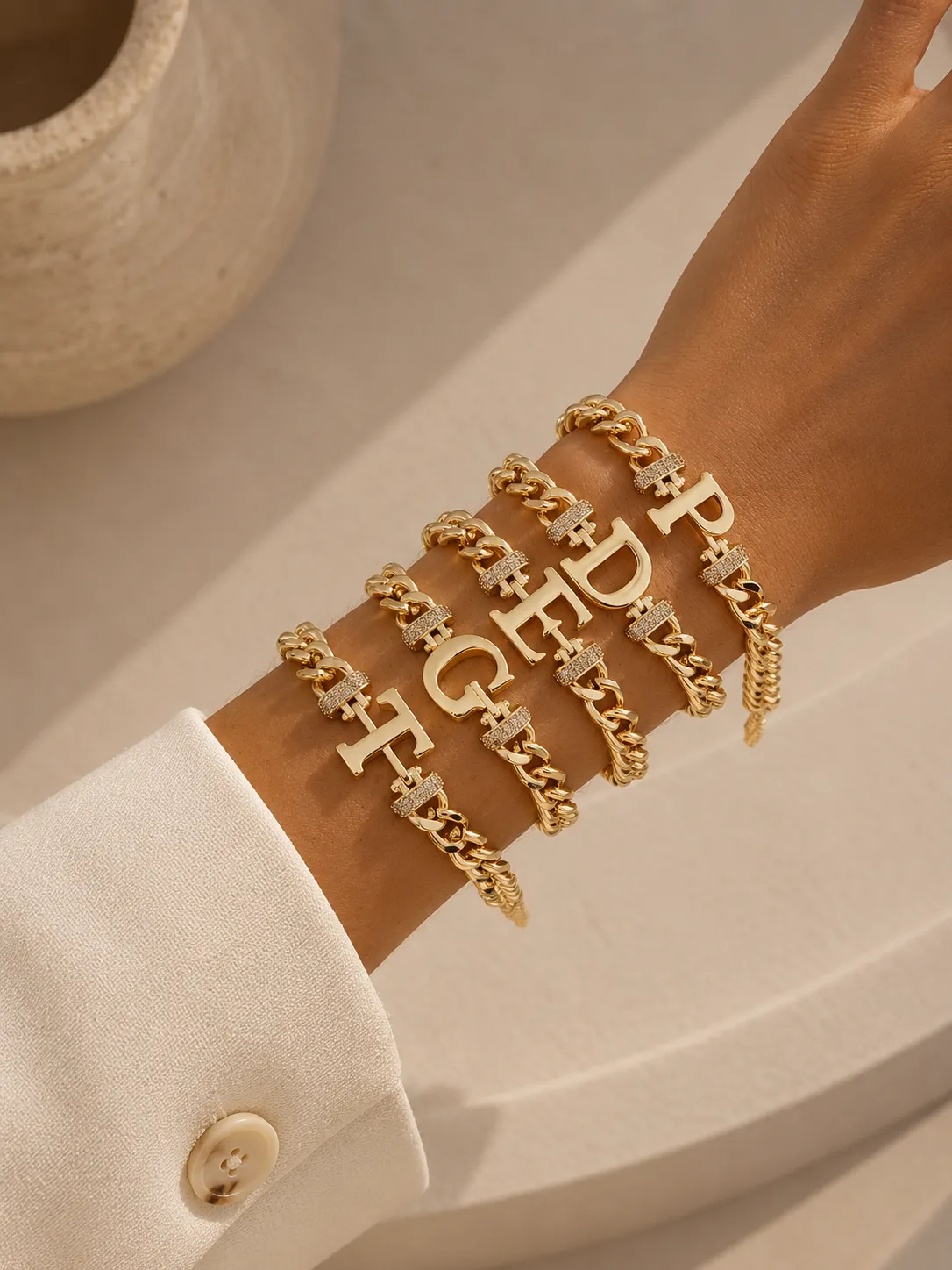 Letter Initial Curb Bracelet 2