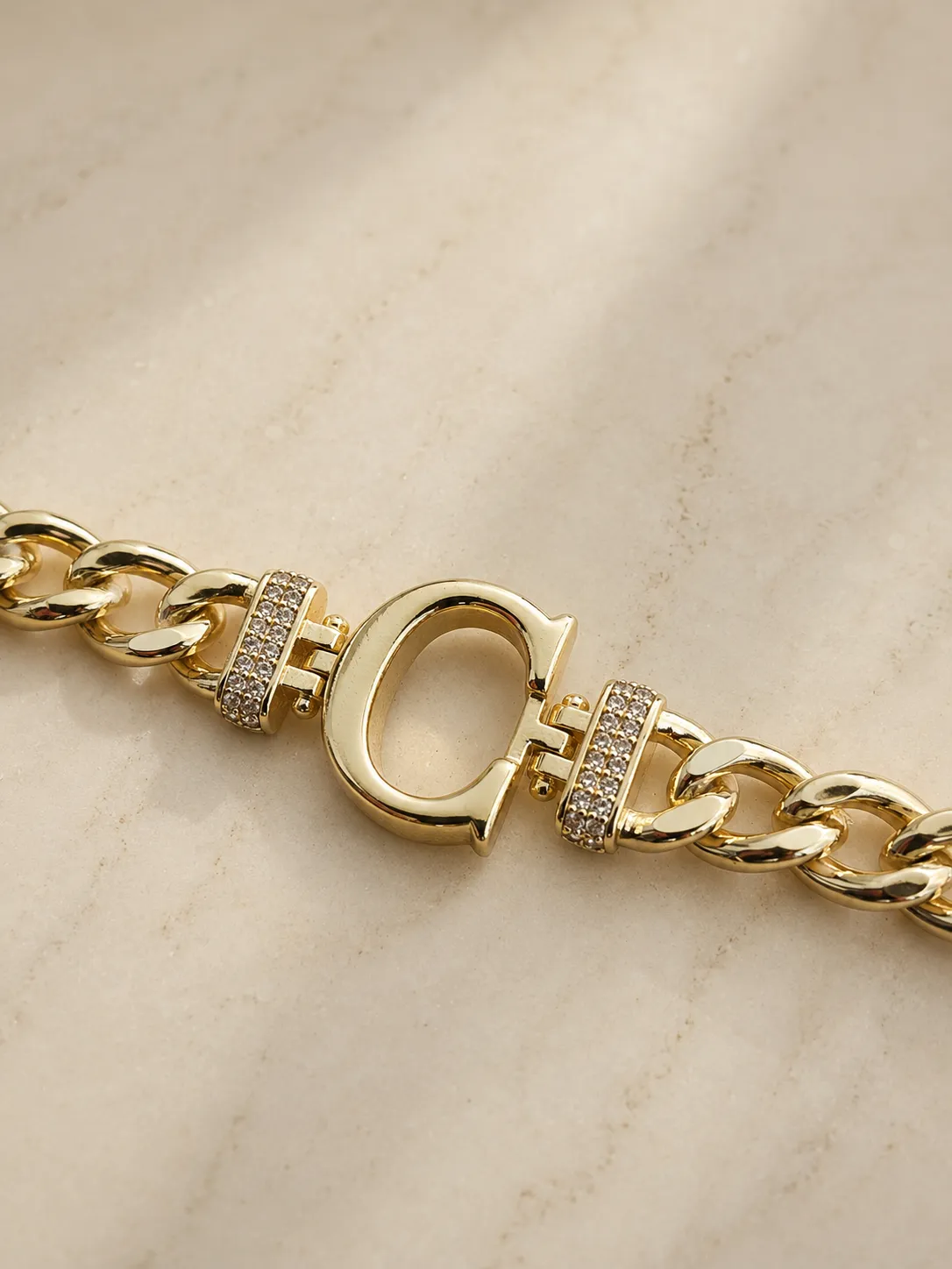 Letter Initial Curb Bracelet C