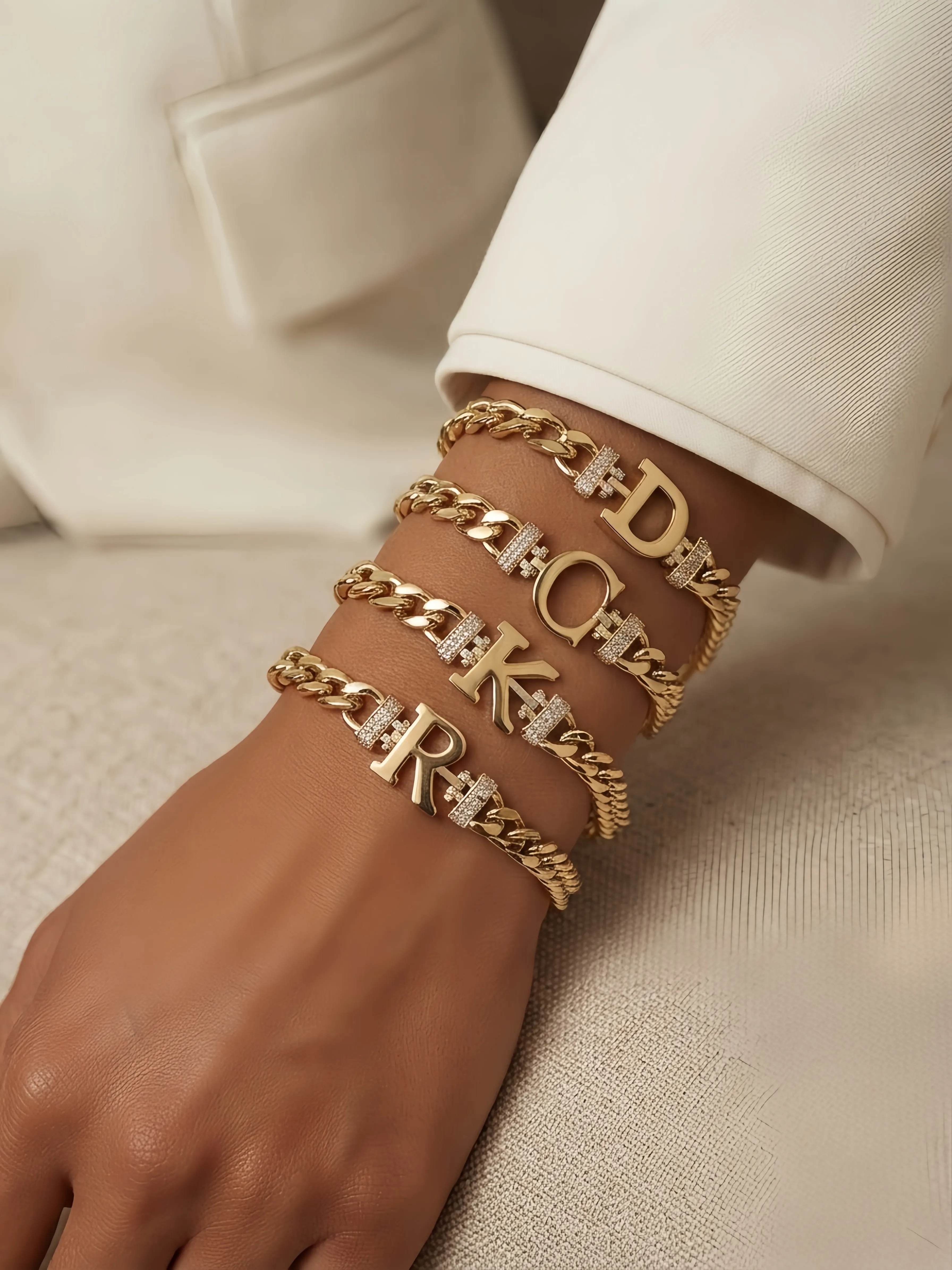 Letter Initial Curb Bracelet photo 4