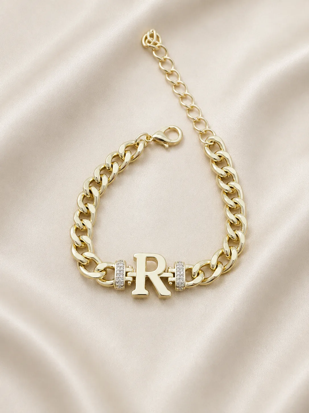 Textured Gold Link Stacking Set