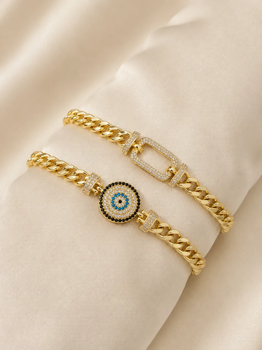 Evil Eye & Zircon Rectangle Stacking Set